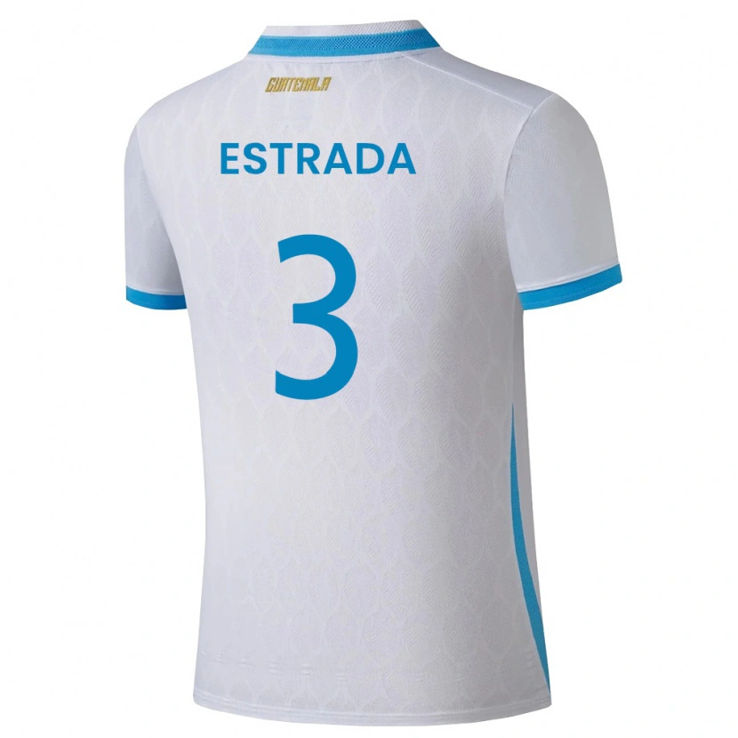 Danxen Kid Guatemala Carlos Estrada #3 White Sky Blue Gold Home Jersey 26-28 T-Shirt