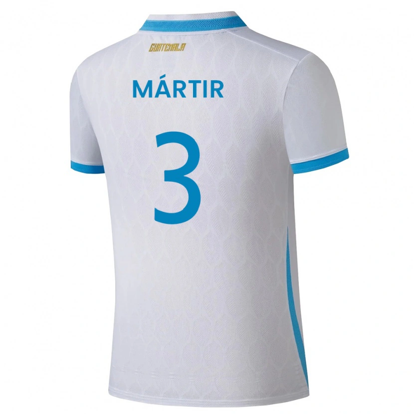 Danxen Kid Guatemala Anthony Mártir #3 White Sky Blue Gold Home Jersey 26-28 T-Shirt