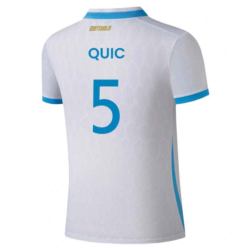 Danxen Kid Guatemala Matthew Quic #5 White Sky Blue Gold Home Jersey 26-28 T-Shirt