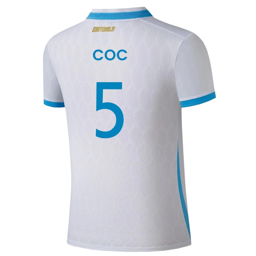 Danxen Kid Guatemala Anthony Coc #5 White Sky Blue Gold Home Jersey 26-28 T-Shirt