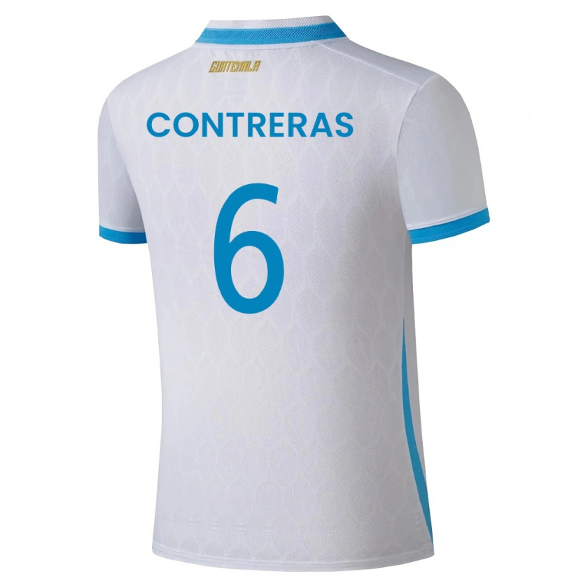 Danxen Kid Guatemala María Contreras #6 White Sky Blue Gold Home Jersey 26-28 T-Shirt