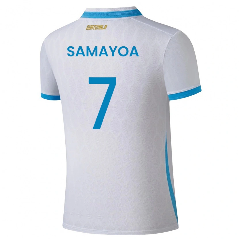 Danxen Kid Guatemala Adriano Samayoa #7 White Sky Blue Gold Home Jersey 26-28 T-Shirt