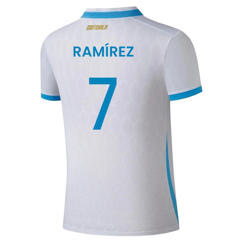 Danxen Kid Guatemala Leslie Ramírez #7 White Sky Blue Gold Home Jersey 26-28 T-Shirt
