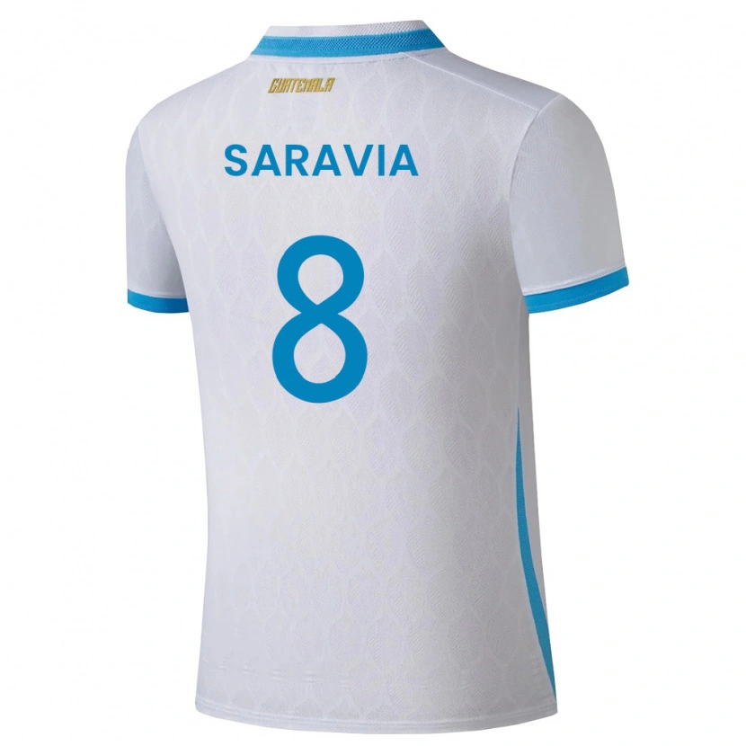 Danxen Kid Guatemala Rodrigo Saravia #8 White Sky Blue Gold Home Jersey 26-28 T-Shirt