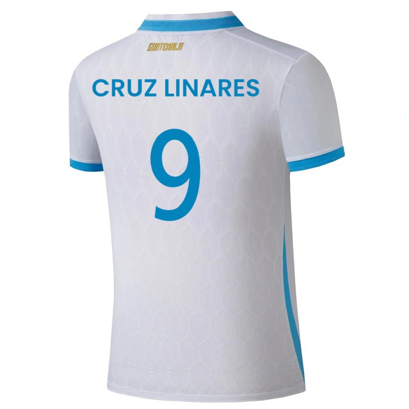 Danxen Kid Guatemala Raúl Cruz Linares #9 White Sky Blue Gold Home Jersey 26-28 T-Shirt