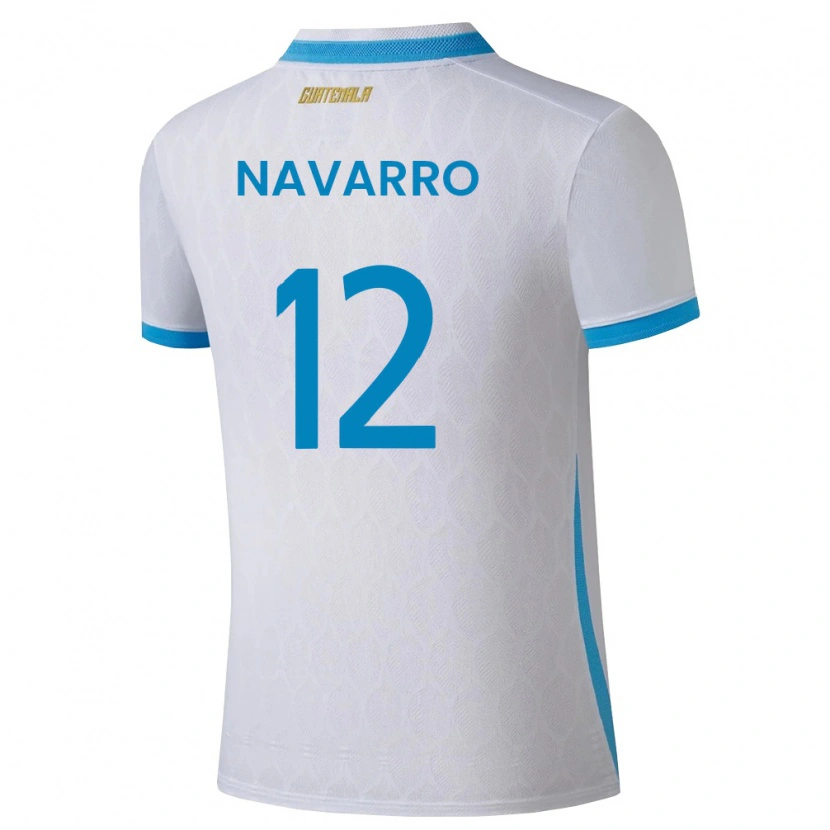 Danxen Kid Guatemala Kenderson Navarro #12 White Sky Blue Gold Home Jersey 26-28 T-Shirt