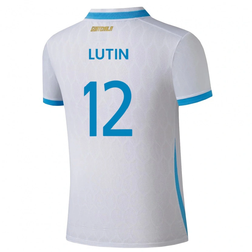 Danxen Kid Guatemala John Lutin #12 White Sky Blue Gold Home Jersey 26-28 T-Shirt