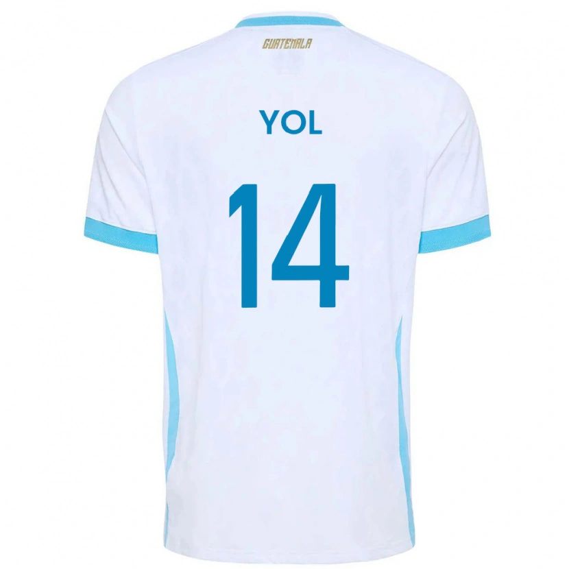 Danxen Kid Guatemala Jorge Yol #14 White Sky Blue Gold Home Jersey 26-28 T-Shirt