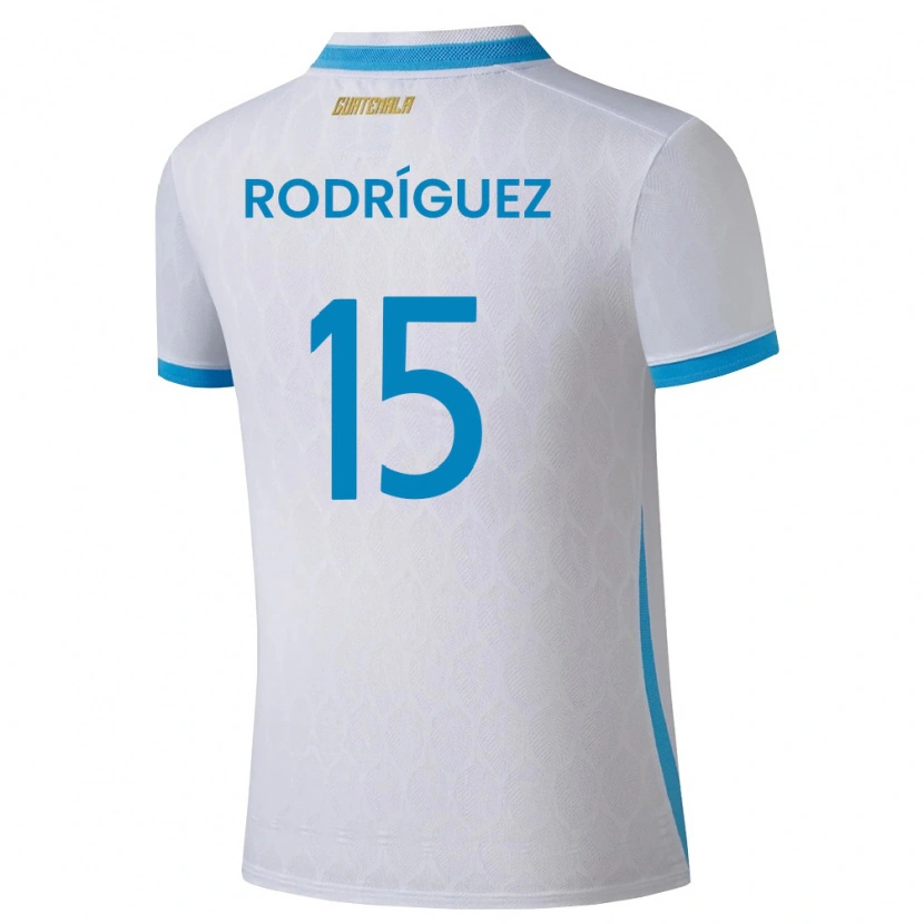 Danxen Kid Guatemala Jared Rodríguez #15 White Sky Blue Gold Home Jersey 26-28 T-Shirt