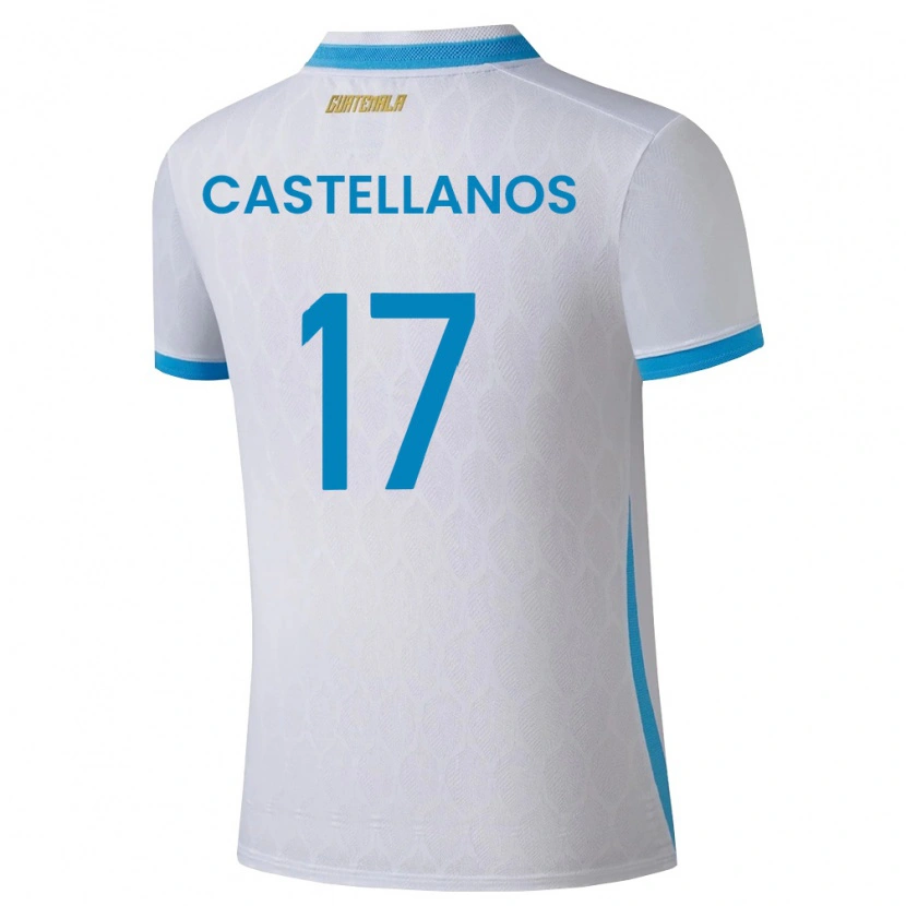 Danxen Kid Guatemala Óscar Castellanos #17 White Sky Blue Gold Home Jersey 26-28 T-Shirt