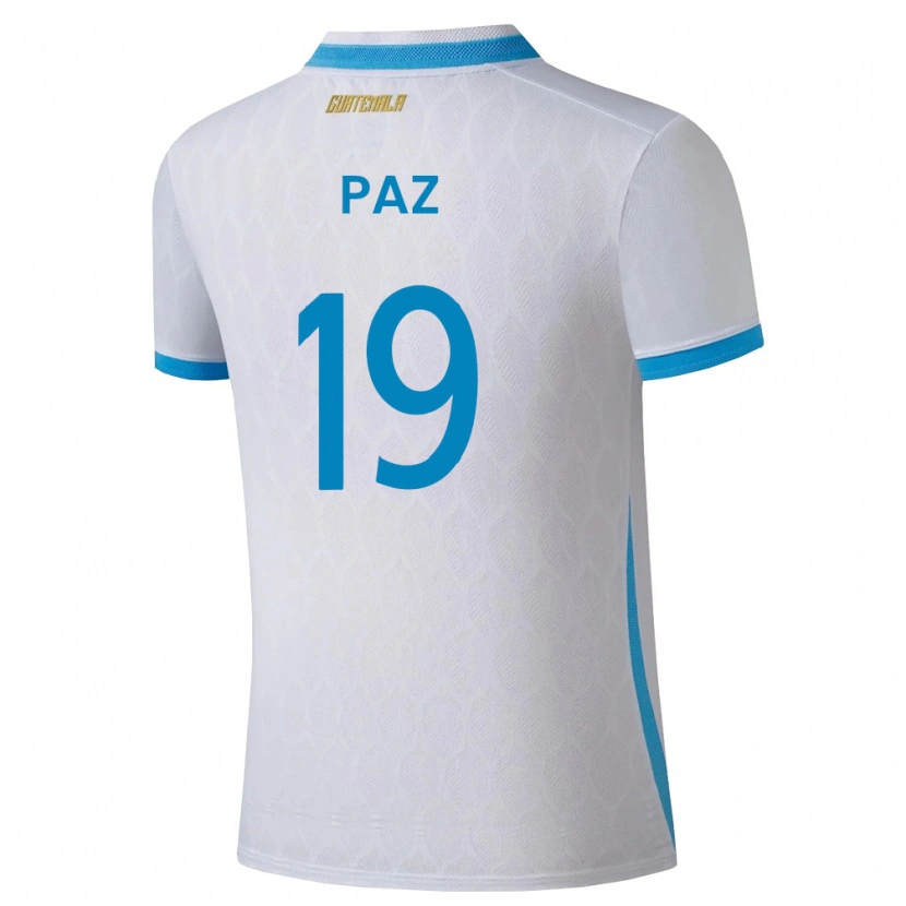 Danxen Kid Guatemala Vidal Paz #19 White Sky Blue Gold Home Jersey 26-28 T-Shirt