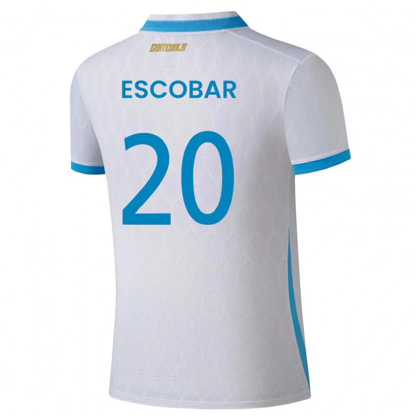 Danxen Kid Guatemala Olger Escobar #20 White Sky Blue Gold Home Jersey 26-28 T-Shirt