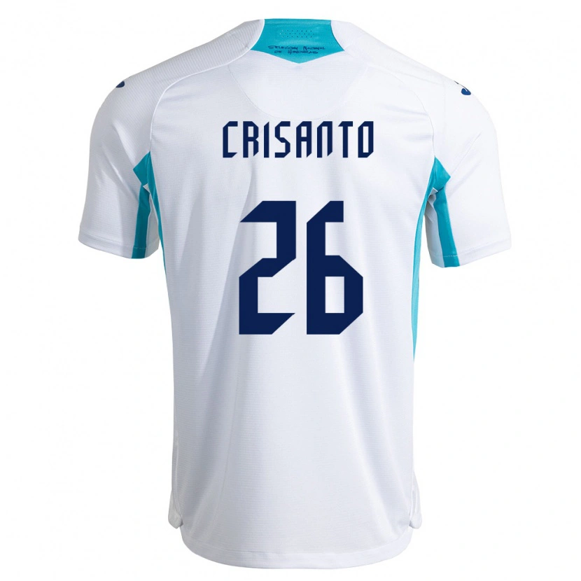 Danxen Kid Honduras Luis Crisanto #26 White Blue Sky Blue Home Jersey 26-28 T-Shirt