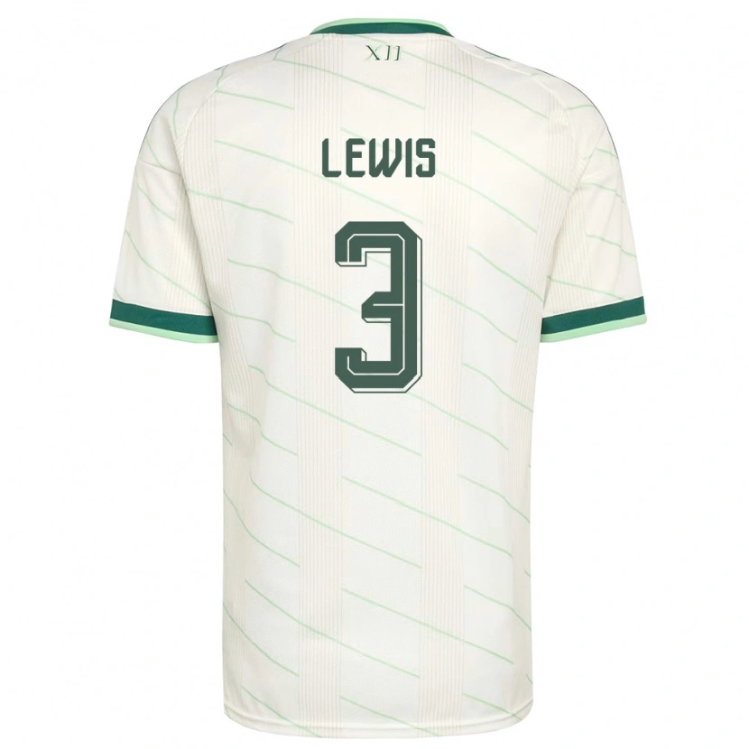 Danxen Kid Northern Ireland Jamal Lewis #3 White Green Away Jersey 26-28 T-Shirt