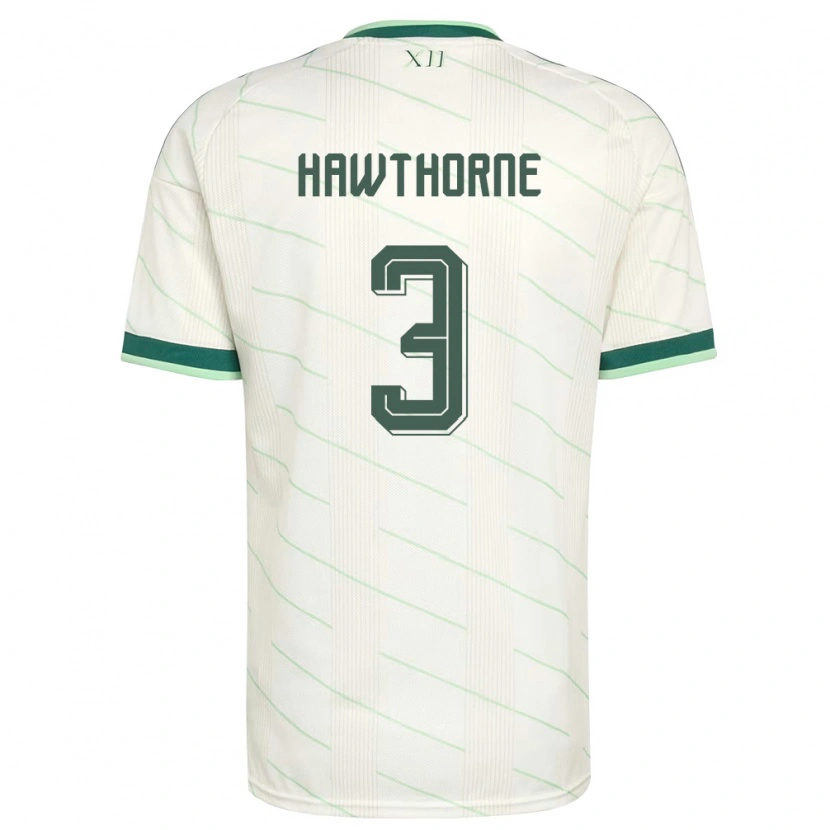 Danxen Kid Northern Ireland Keevan Hawthorne #3 White Green Away Jersey 26-28 T-Shirt