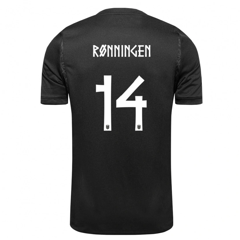 Danxen Kid Norway Jakob Rønningen #14 Black Away Jersey 26-28 T-Shirt