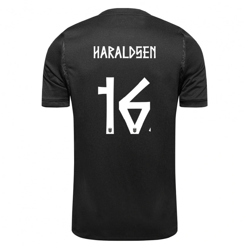 Danxen Kid Norway Henrik Haraldsen #16 Black Away Jersey 26-28 T-Shirt