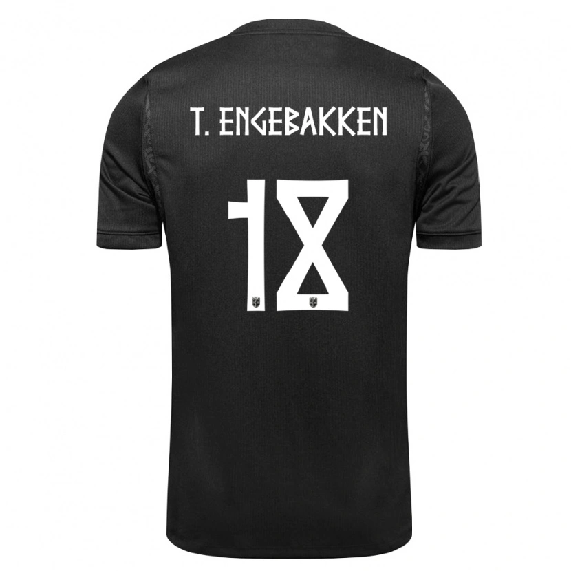 Danxen Kid Norway Tinus Embergsrud Engebakken #18 Black Away Jersey 26-28 T-Shirt
