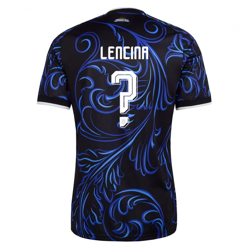 Danxen Kid Argentina Santiago Lencina #0 Black White Sky Blue Away Jersey 26-28 T-Shirt