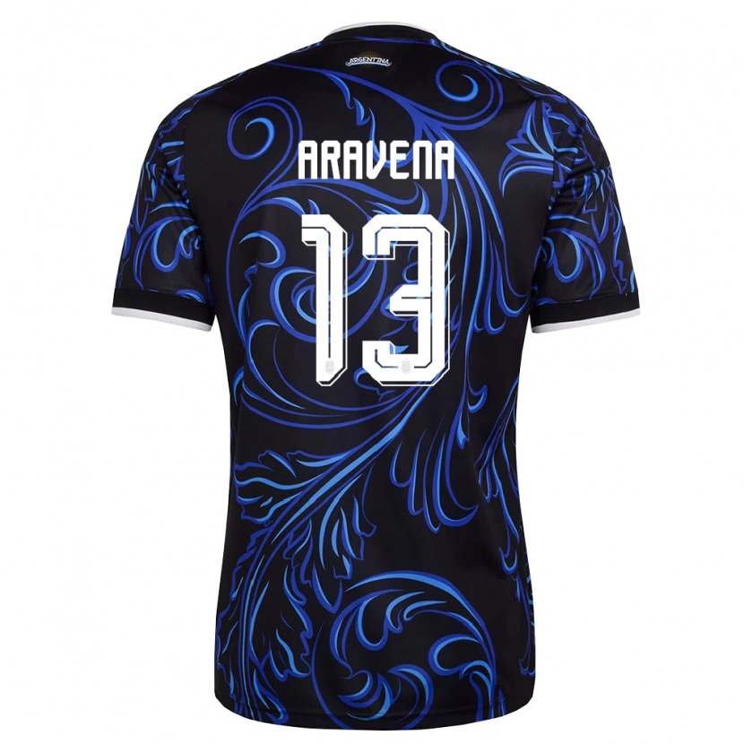 Danxen Kid Argentina Mauricio Aravena #13 Black White Sky Blue Away Jersey 26-28 T-Shirt