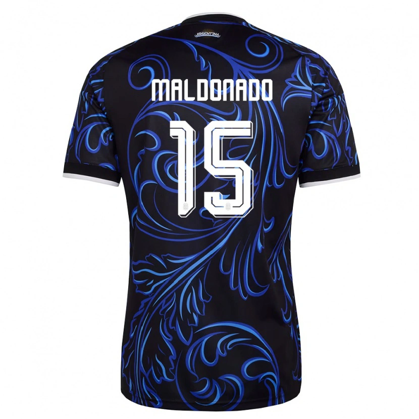 Danxen Kid Argentina André Maldonado #15 Black White Sky Blue Away Jersey 26-28 T-Shirt