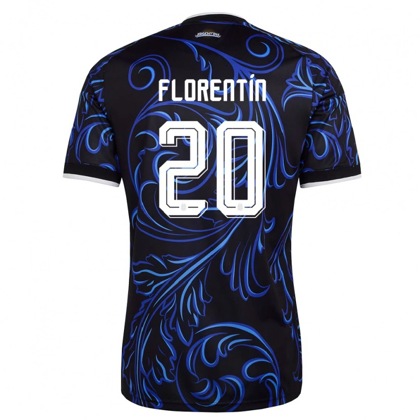 Danxen Kid Argentina Ciro Florentín #20 Black White Sky Blue Away Jersey 26-28 T-Shirt