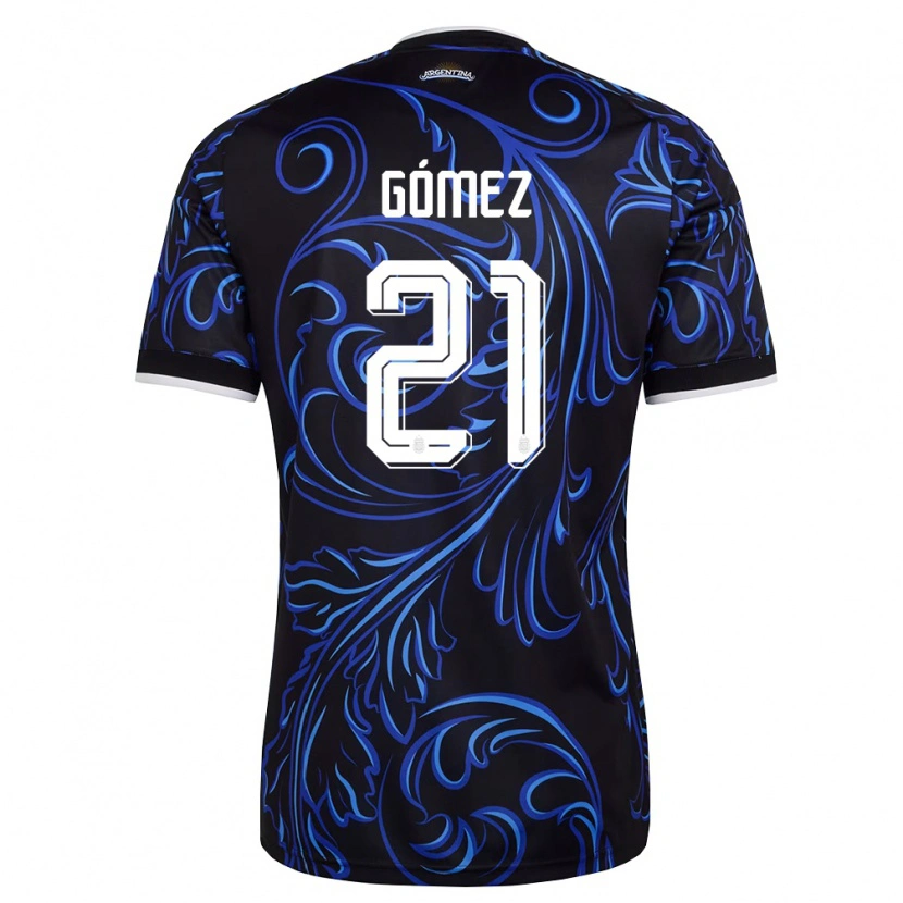 Danxen Kid Argentina Alain Gómez #21 Black White Sky Blue Away Jersey 26-28 T-Shirt