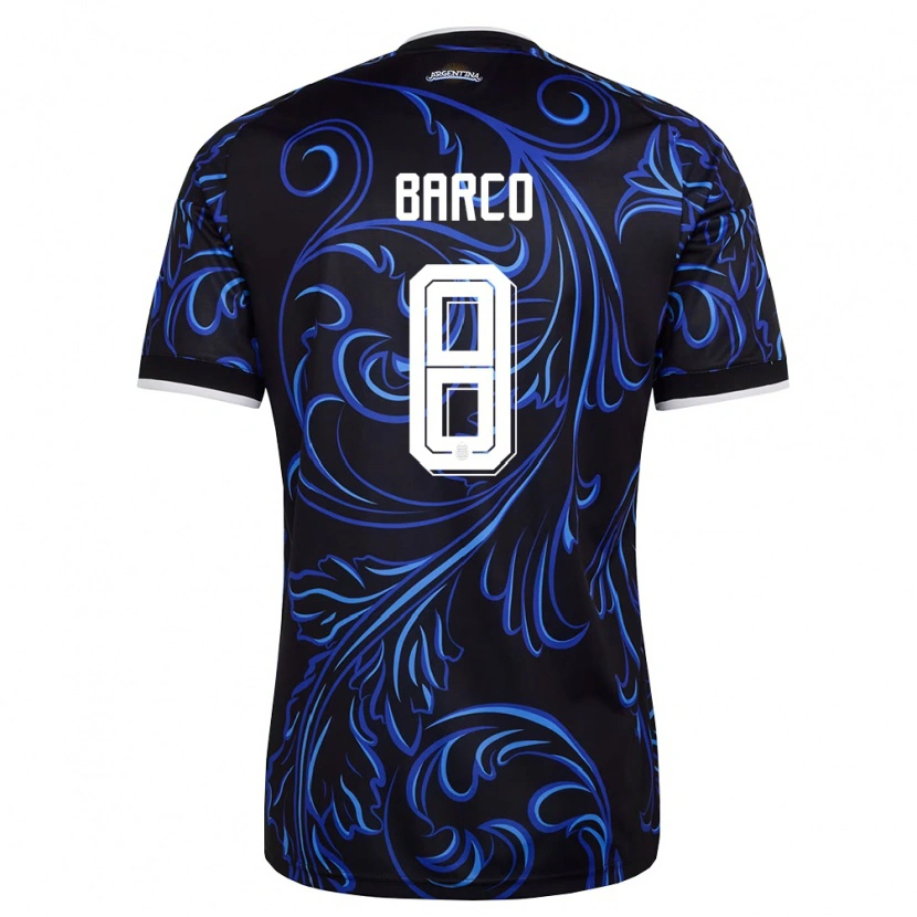 Danxen Kid Argentina Valentín Barco #8 Black White Sky Blue Away Jersey 26-28 T-Shirt