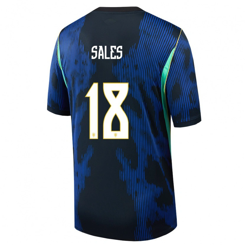 Danxen Kid Brazil Ruan Sales #18 Blue Navy Yellow Away Jersey 26-28 T-Shirt