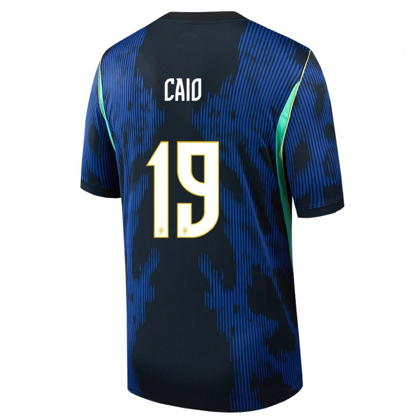 Danxen Kid Brazil Caio #19 Blue Navy Yellow Away Jersey 26-28 T-Shirt