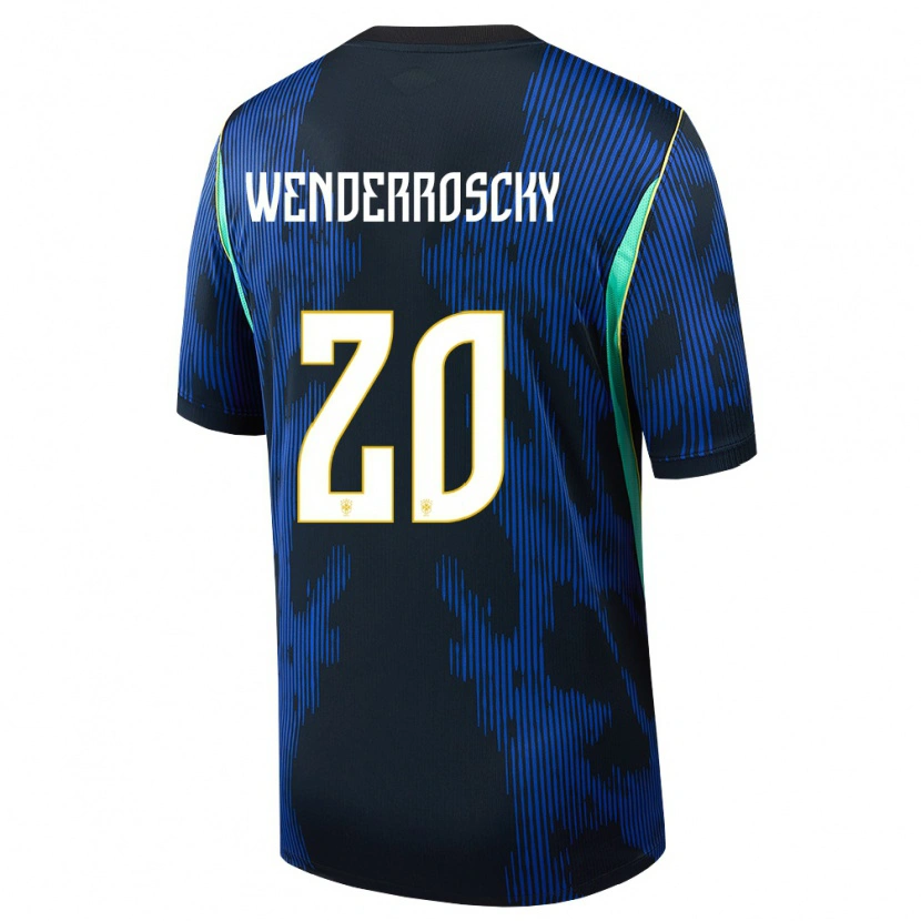 Danxen Kid Brazil Arthur Wenderroscky #20 Blue Navy Yellow Away Jersey 26-28 T-Shirt