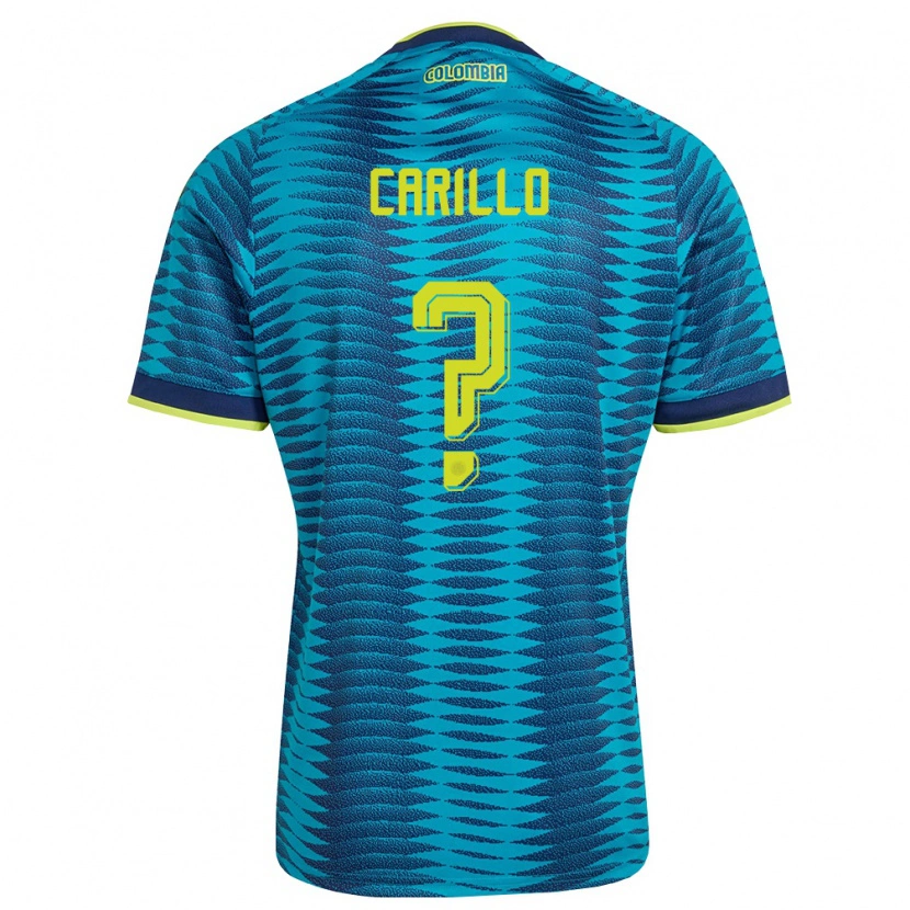 Danxen Kid Colombia Eider Carillo #0 Blue Navy Yellow Away Jersey 26-28 T-Shirt
