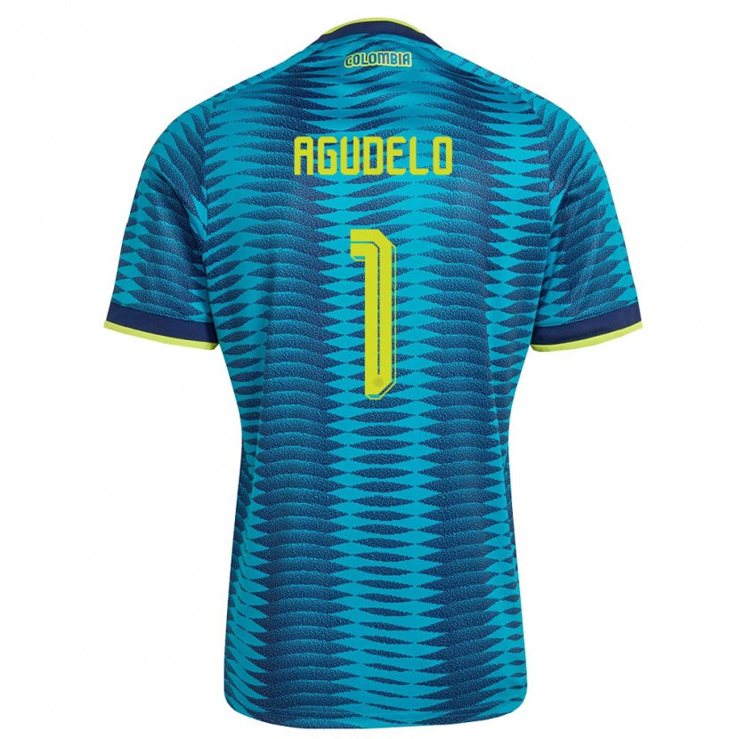 Danxen Kid Colombia Luisa Agudelo #1 Blue Navy Yellow Away Jersey 26-28 T-Shirt