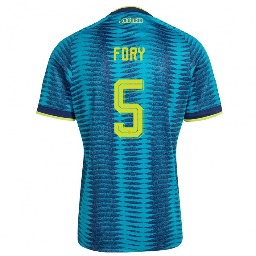 Danxen Kid Colombia Jimer Fory #5 Blue Navy Yellow Away Jersey 26-28 T-Shirt