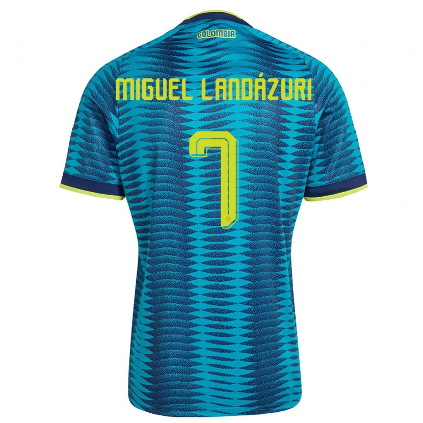 Danxen Kid Colombia Luis Miguel Landázuri #7 Blue Navy Yellow Away Jersey 26-28 T-Shirt