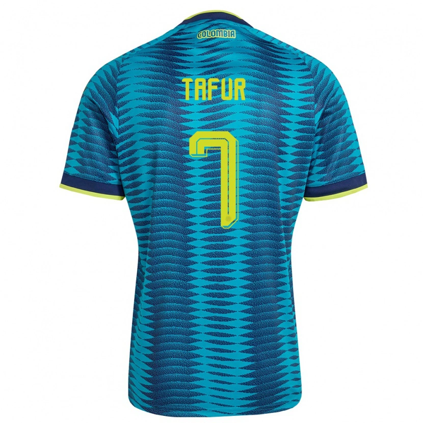 Danxen Kid Colombia Luis Tafur #7 Blue Navy Yellow Away Jersey 26-28 T-Shirt