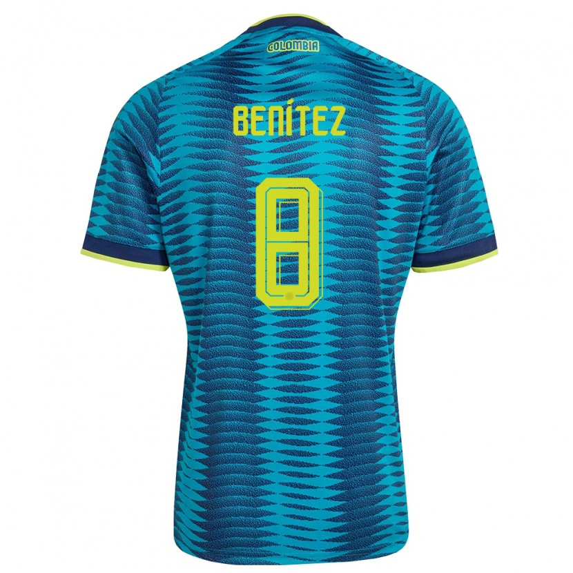 Danxen Kid Colombia Royner Benítez #8 Blue Navy Yellow Away Jersey 26-28 T-Shirt