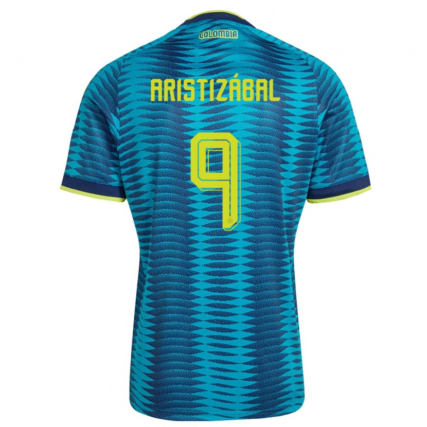 Danxen Kid Colombia Emilio Aristizábal #9 Blue Navy Yellow Away Jersey 26-28 T-Shirt