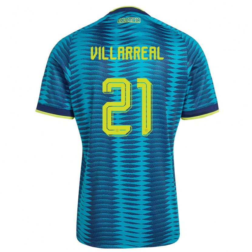 Danxen Kid Colombia Néiser Villarreal #21 Blue Navy Yellow Away Jersey 26-28 T-Shirt