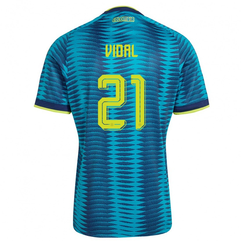 Danxen Kid Colombia Ingrid Vidal #21 Blue Navy Yellow Away Jersey 26-28 T-Shirt