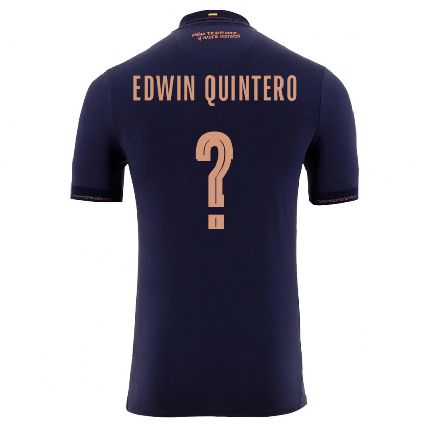Danxen Kid Ecuador Edwin Quintero #0 Navy Gold Away Jersey 26-28 T-Shirt