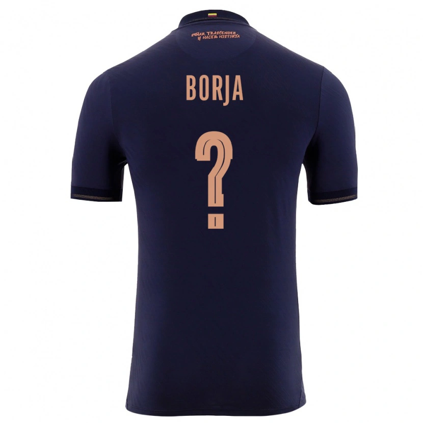Danxen Kid Ecuador Ariel Borja #0 Navy Gold Away Jersey 26-28 T-Shirt