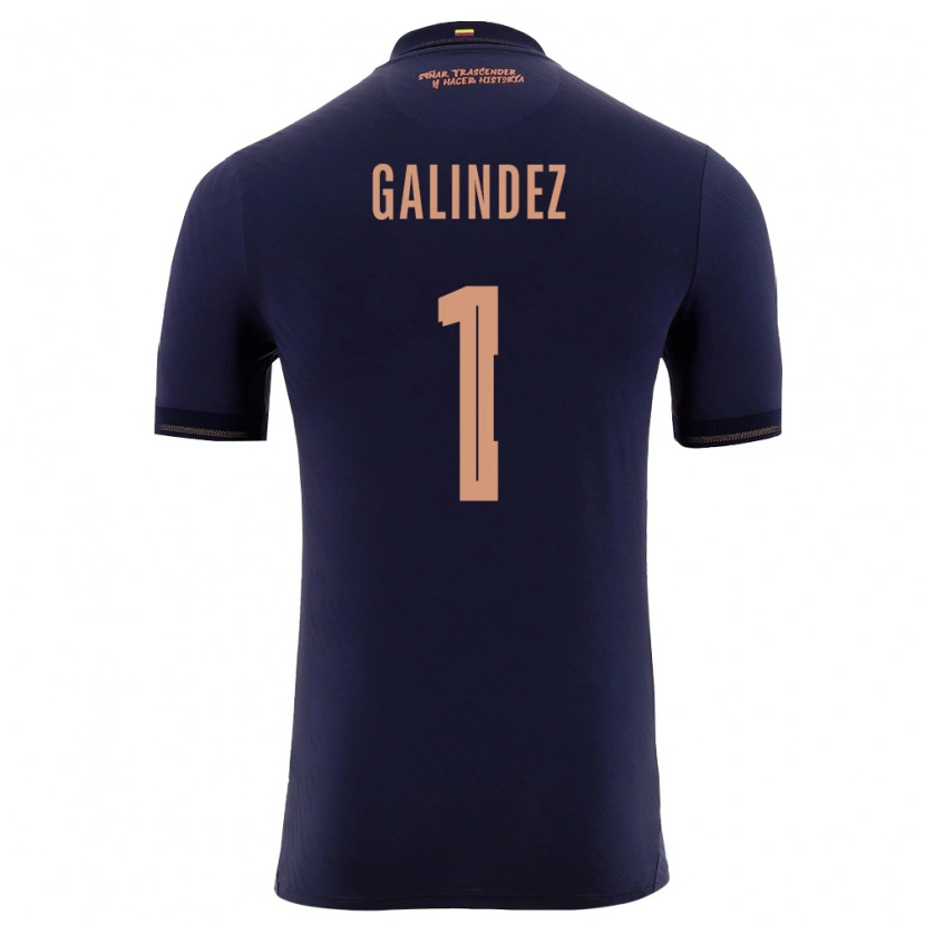 Danxen Kid Ecuador Hernán Galíndez #1 Navy Gold Away Jersey 26-28 T-Shirt