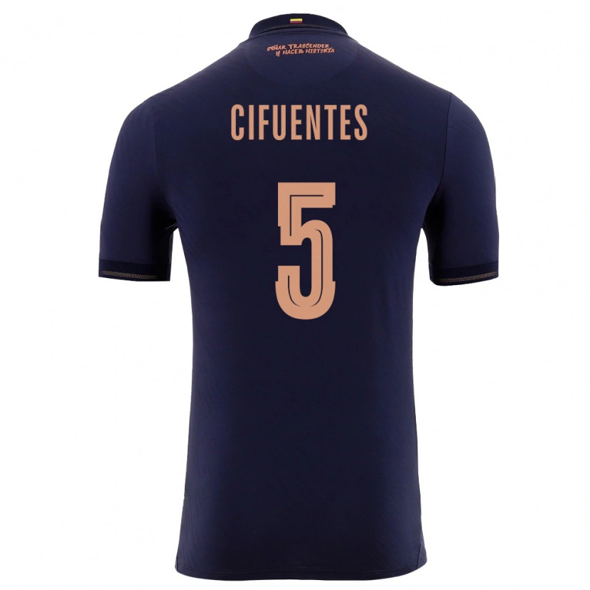 Danxen Kid Ecuador Jose Cifuentes #5 Navy Gold Away Jersey 26-28 T-Shirt