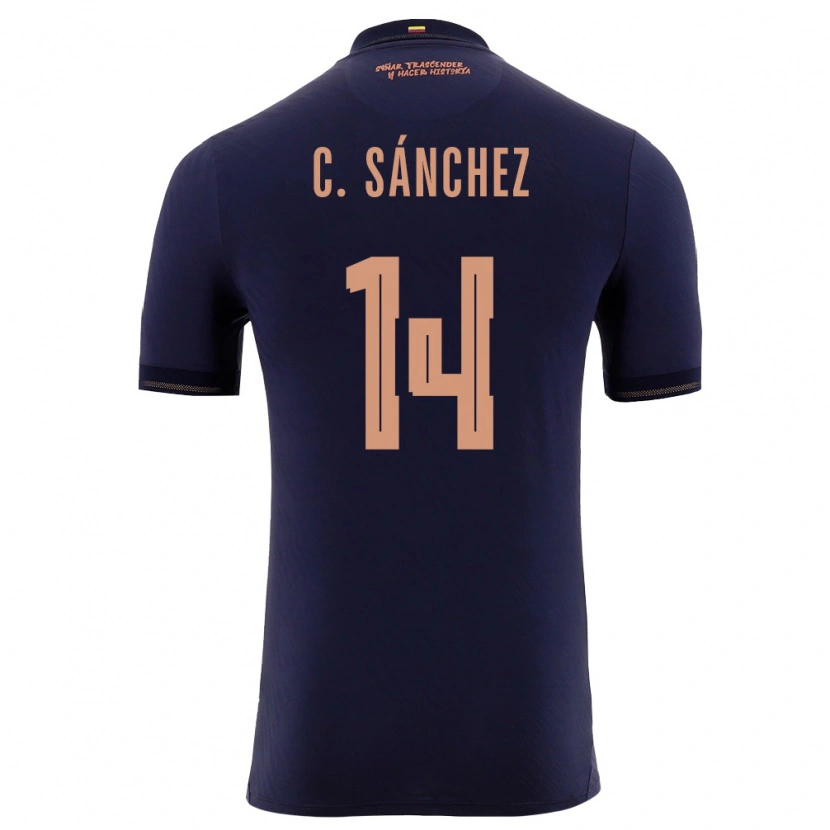 Danxen Kid Ecuador Carlos Sánchez #14 Navy Gold Away Jersey 26-28 T-Shirt