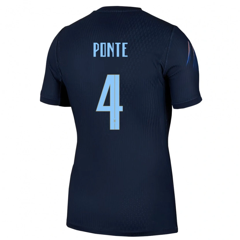 Danxen Kid Uruguay Mateo Ponte #4 Black Blue Away Jersey 26-28 T-Shirt