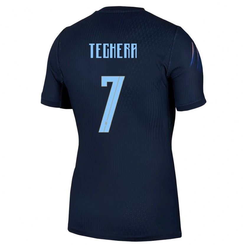 Danxen Kid Uruguay Facundo Techera #7 Black Blue Away Jersey 26-28 T-Shirt