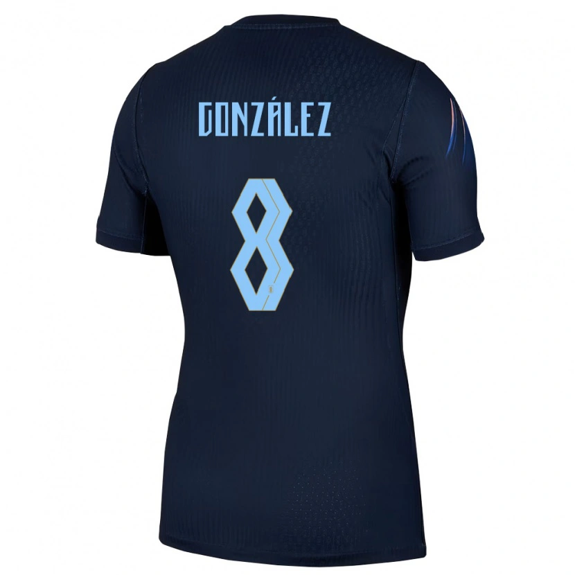 Danxen Kid Uruguay Luciano Gonzalez #8 Black Blue Away Jersey 26-28 T-Shirt