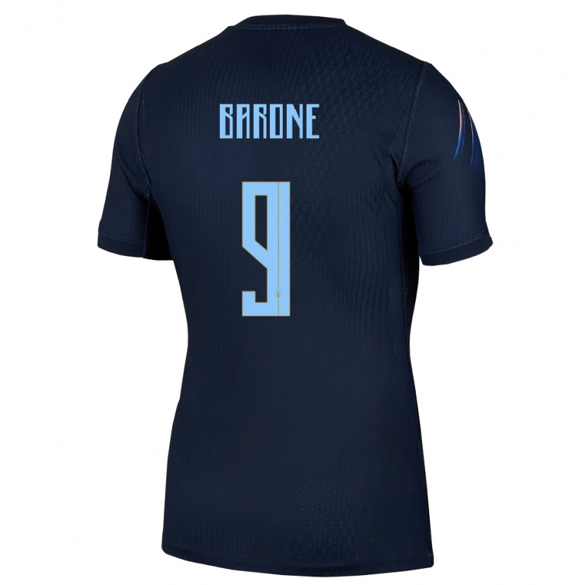 Danxen Kid Uruguay Faustino Barone #9 Black Blue Away Jersey 26-28 T-Shirt