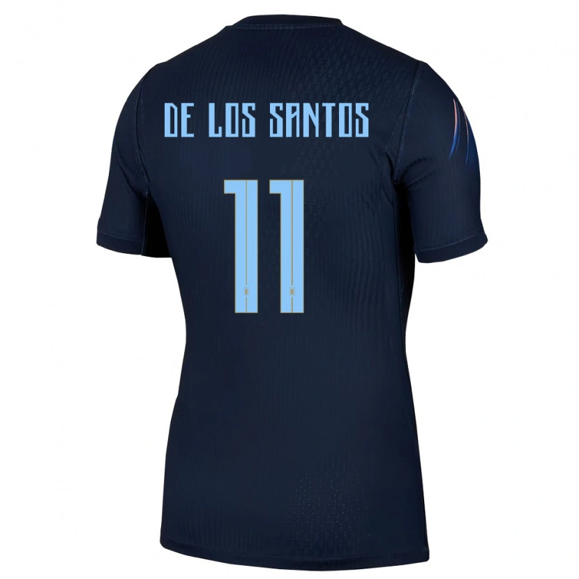 Danxen Kid Uruguay Juan Cruz De Los Santos #11 Black Blue Away Jersey 26-28 T-Shirt